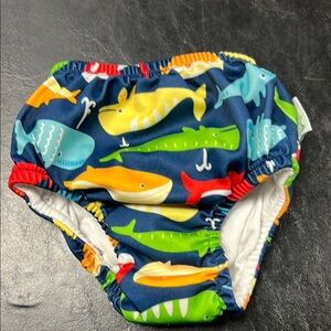 Vibrant Blue and Yellow Whale Diaper Cover